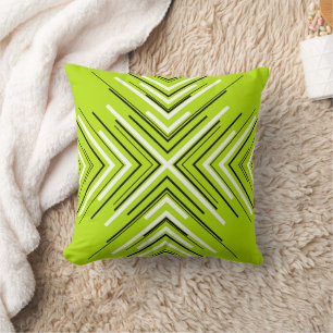 Pijlen in Lime Green, Black en White Kussen