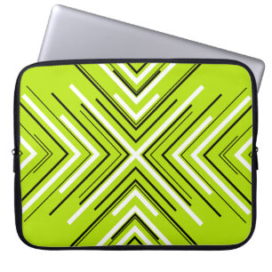 Pijlen in Lime Green, Black en White Laptop Sleeve