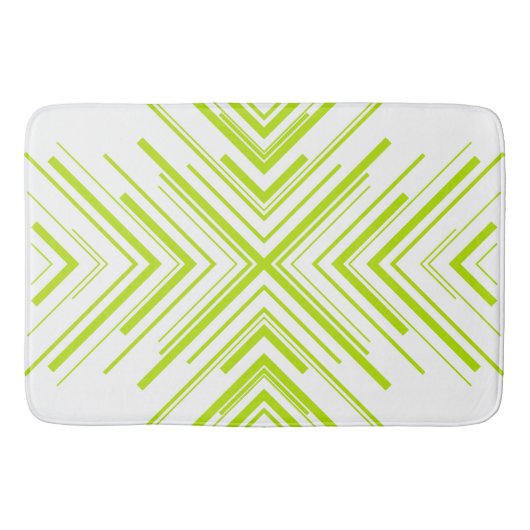 Pijlen in Lime Groen en Wit Badmat (Voorkant)