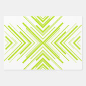 Pijlen in Lime Groen en Wit Inpakpapier Vel (Voorkant 2)