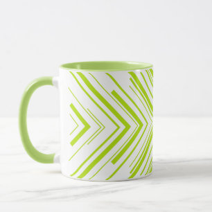 Pijlen in Lime Groen en Wit Mok