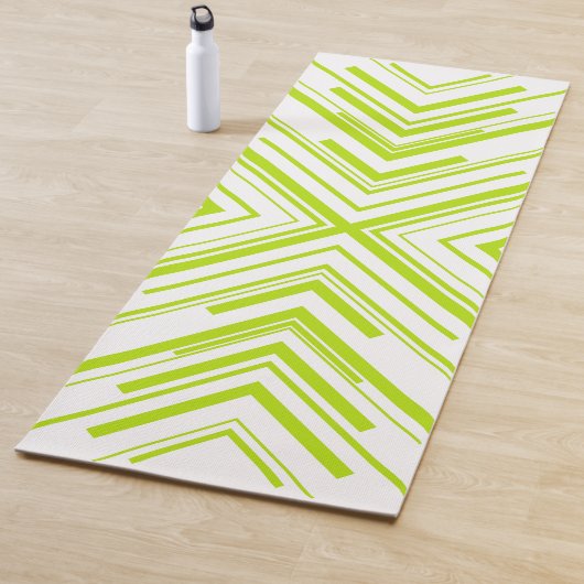 Pijlen in Lime Groen en Wit Yogamat (In situ)