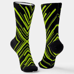 Pijlen in Lime Groen en Zwart Sokken
