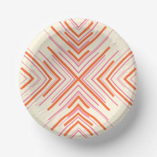 Pijlen in Roze, Oranje en Crème Papieren Kommen
