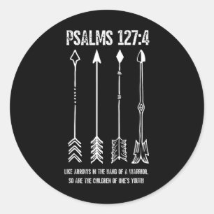 Pijlen omhoog Psalm 127; 4 Moederdag Christelijk B Ronde Sticker