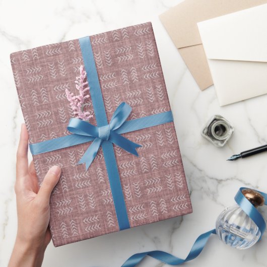 Pijlen op Redwood Linnen Cadeaupapier (Geschenken)
