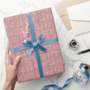 Pijlen op roze linnen cadeaupapier