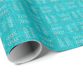 Pijlen op Turquoise Linnen Cadeaupapier (Rol Hoek)