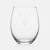 Pijlen Persoonlijk Wijnglas Zonder Voet (Achterkant)