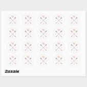 Pijlen Roze hart - Cirkelvormige Sticker (Vel)