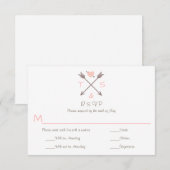 Pijlen Roze hart - RSVP & keuzevrijheid Kaartje (Voorkant / Achterkant)