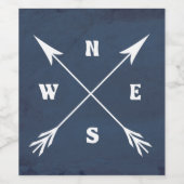 Pijlen samenvoegen wijn etiket (Enkel label)