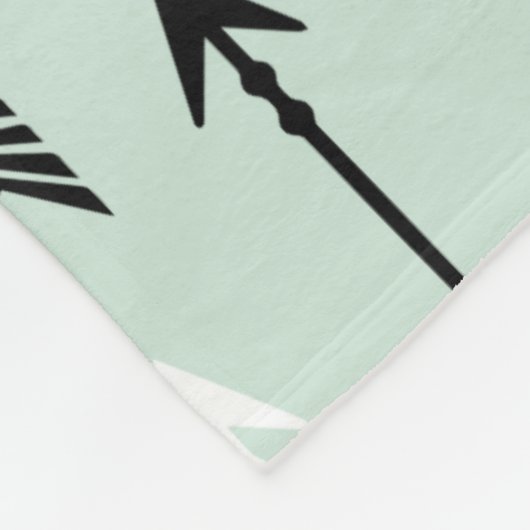 Pijlen Voeg Jouw naam Mint Black White toe Fleece Deken (Hoek)