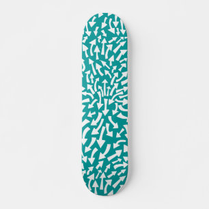 Pijlen - Wit op Blauwgroen (70s Flashback) Persoonlijk Skateboard