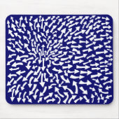 Pijlen - wit op donkerblauw 00066 muismat (Voorkant)