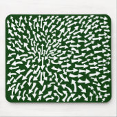 Pijlen - wit op donkergroen 003300 muismat (Voorkant)