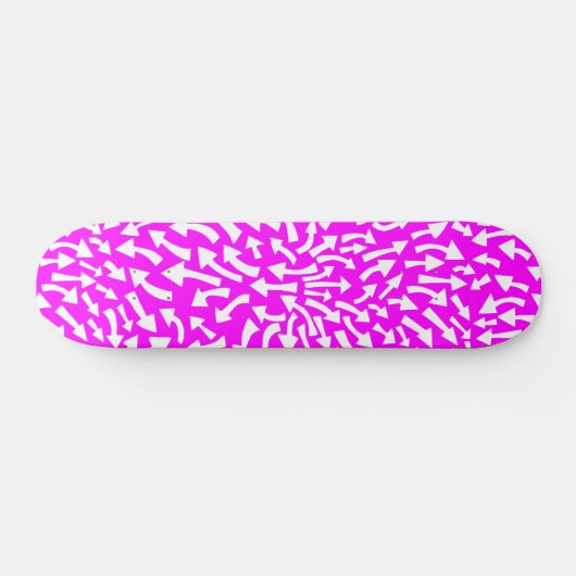 Pijlen - wit op magenta persoonlijk skateboard (Horizontaal)