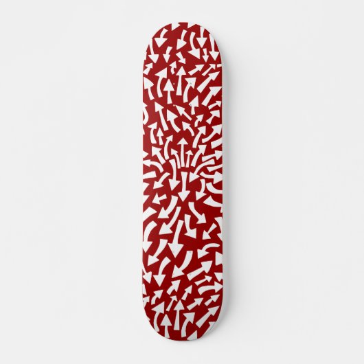 Pijlen - wit op maroon persoonlijk skateboard (Voorkant)