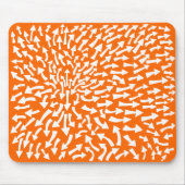 Pijlen - wit op Oranje FF6600 Muismat (Voorkant)