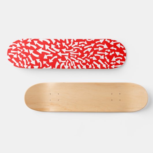 Pijlen - Wit op Rood Skateboard (Horizontaal)