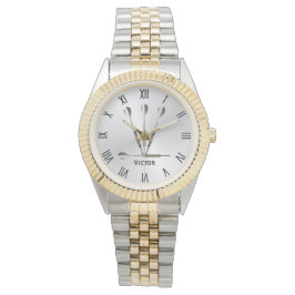 Pijlen Zilver Gepersonaliseerde Naam Horloge