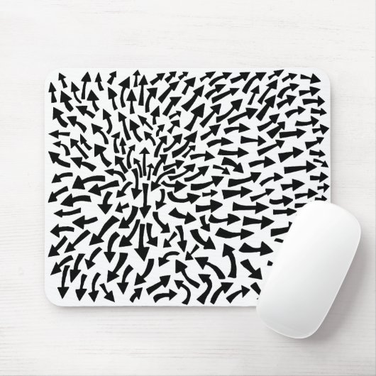 Pijlen - zwart op wit muismat (Met muis)