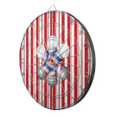 Pijlenbord Rood & Wit Streep Kapper Paal Kappers Dartbord (Voorkant Rechts)