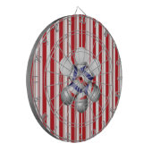 Pijlenbord Rood & Wit Streep Kapper Paal Kappers Dartbord (Voorkant Links)
