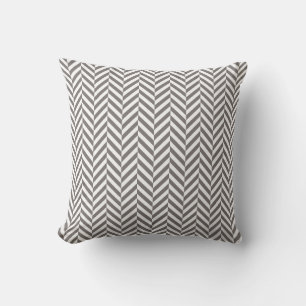 Pijler buitenshuis   Gray Herringbone Pattern Buitenkussen