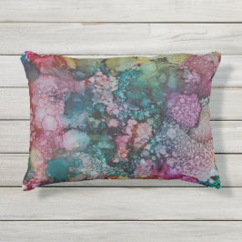 Pijler/colorburst Inkblots/Pinks-Greens Buitenkussen