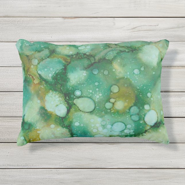 Pijler/Colorburst Inkblots voor buitengebruik/goud Buitenkussen (Voorkant)