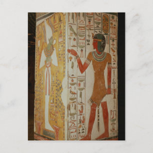 Pijler met Osiris en priester Briefkaart