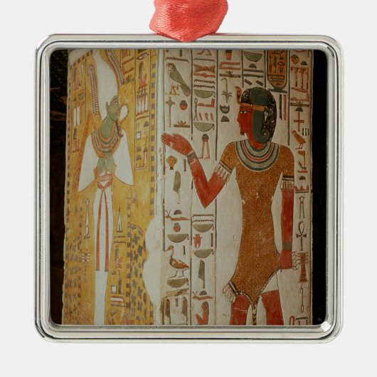 Pijler met Osiris en priester Metalen Ornament (Voorkant)