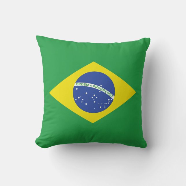 Pijler met vlag van Brazilië Kussen (Voorkant)