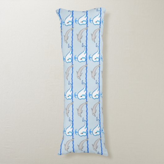 Pijler van dolfijn en walvislichaam lichaamskussen (Voorkant Verticaal)