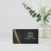 Pijler | Zwart gouden strepenpatroon Visitekaartje (Staand voorkant)