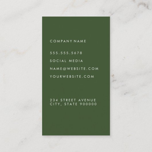 Pijlerarchitectuur | Elegant Eenvoudig Groen Visitekaartje (Achterkant)