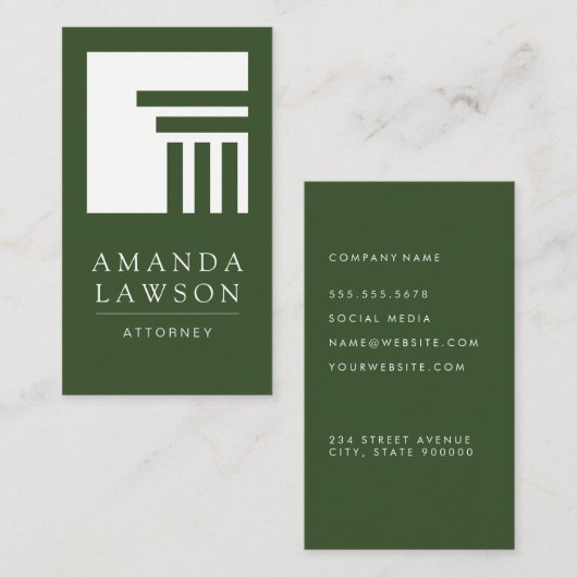 Pijlerarchitectuur | Elegant Eenvoudig Groen Visitekaartje (Voorkant / Achterkant)