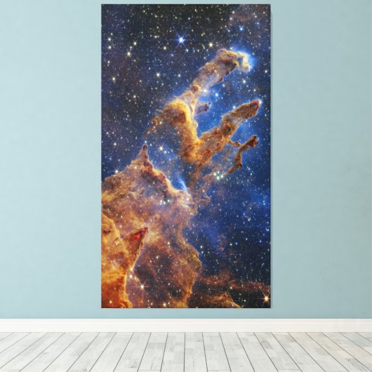 Pijlers van Creatie Eagle Nebula Webb Telescoop Canvas Afdruk (Insitu (Houten vloer))