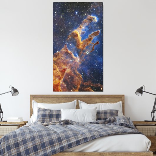 Pijlers van Creatie Eagle Nebula Webb Telescoop Canvas Afdruk (Insitu (Slaapkamer))