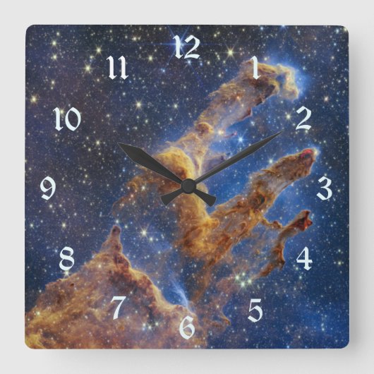 Pijlers van Creatie Eagle Nebula Webb Telescoop Vierkante Klok (Voorkant)