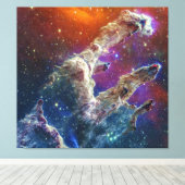 Pijlers van Creation Eagle Nebula M16 NGC 6611 JWT Canvas Afdruk (Insitu (Houten vloer))