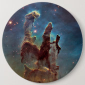Pijlers van de schepping, Eagle Nebula Hubble Spac Ronde Button 6,0 Cm (Voorkant)