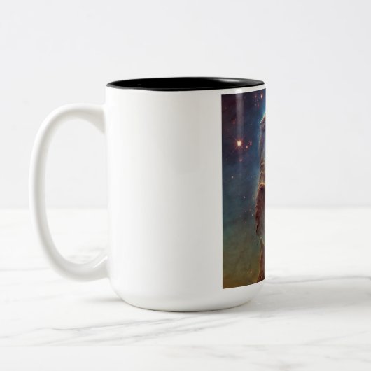 Pijlers van de schepping, Eagle Nebula Hubble Spac Tweekleurige Koffiemok (Links)