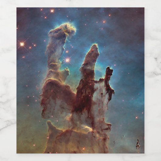 Pijlers van de schepping, Eagle Nebula Hubble Spac Wijn Etiket (Enkel label)