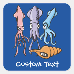 Pijlinktvis Cartoons Vierkante Sticker