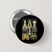 Pijlinktvis en octopus ronde button 5,7 cm (Voorkant /achterkant)
