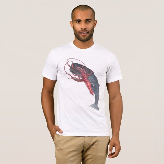 Pijlinktvis en walvis t-shirt (Voorkant volledig)