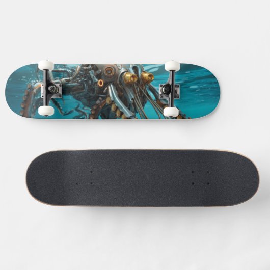 Pijlinktvis met steampunk pantser persoonlijk skateboard (Horizontaal)