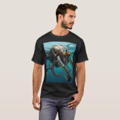 Pijlinktvis met steampunk pantser t-shirt (Voorkant volledig)